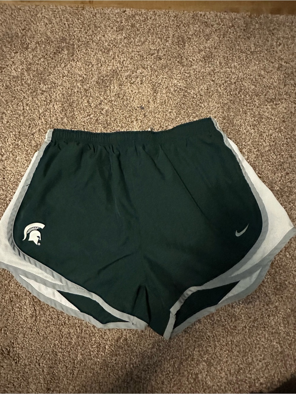 Nike Women’s Dark Green Athletic Shorts MSU